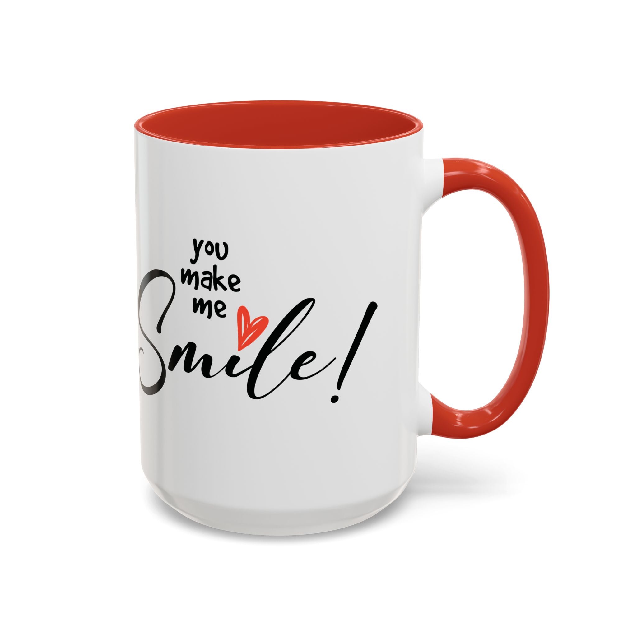 Inspirational Accent Coffee Mug - "You Make Me Smile!" - Perfect Gift for Friends & Family