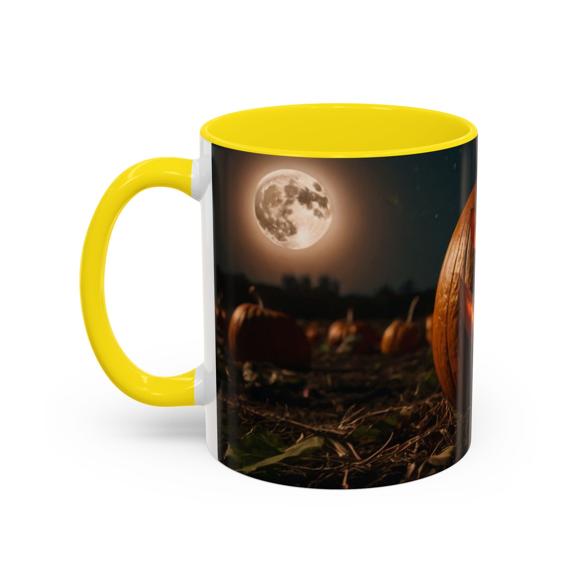 Halloween Pumpkin Accent Coffee Mug - Spooky Design for Fall Celebrations horror full moon