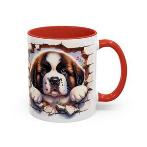 Cute Dog Breakthrough Accent Coffee Mug - Gift for Dog Lovers, Home Decor, Personalized Pet Mug, Puppy Lover's Kitchenware