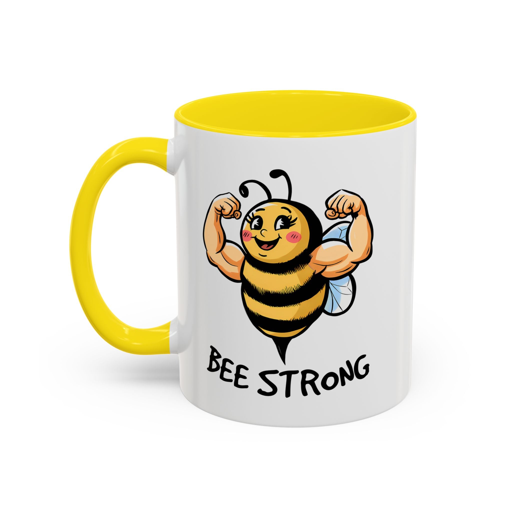 Bee Strong Accent Coffee Mug - Motivational Mug for Strength and mental health