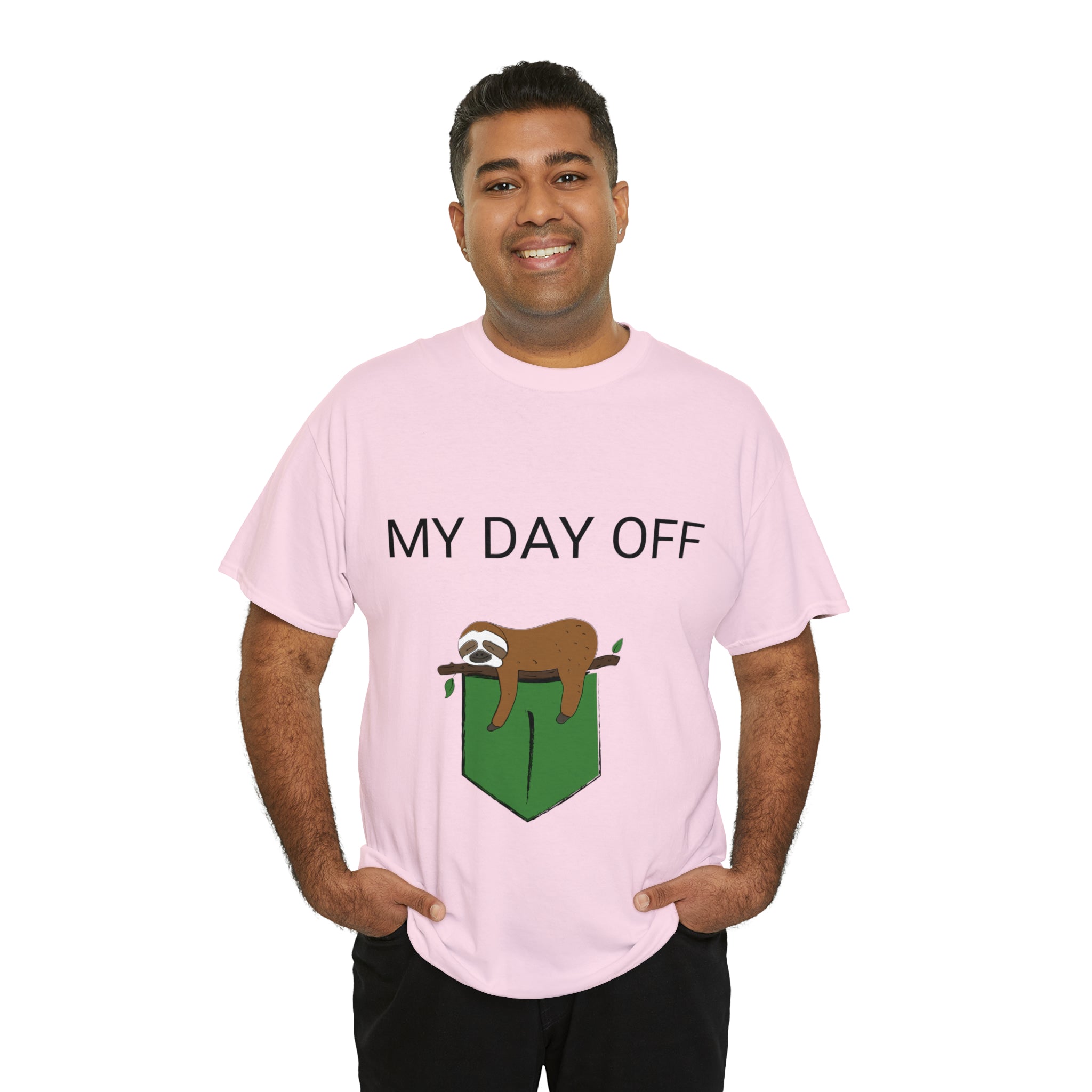 Lazy my day off  Unisex Heavy Cotton Tee funny humor t shirt for men and women