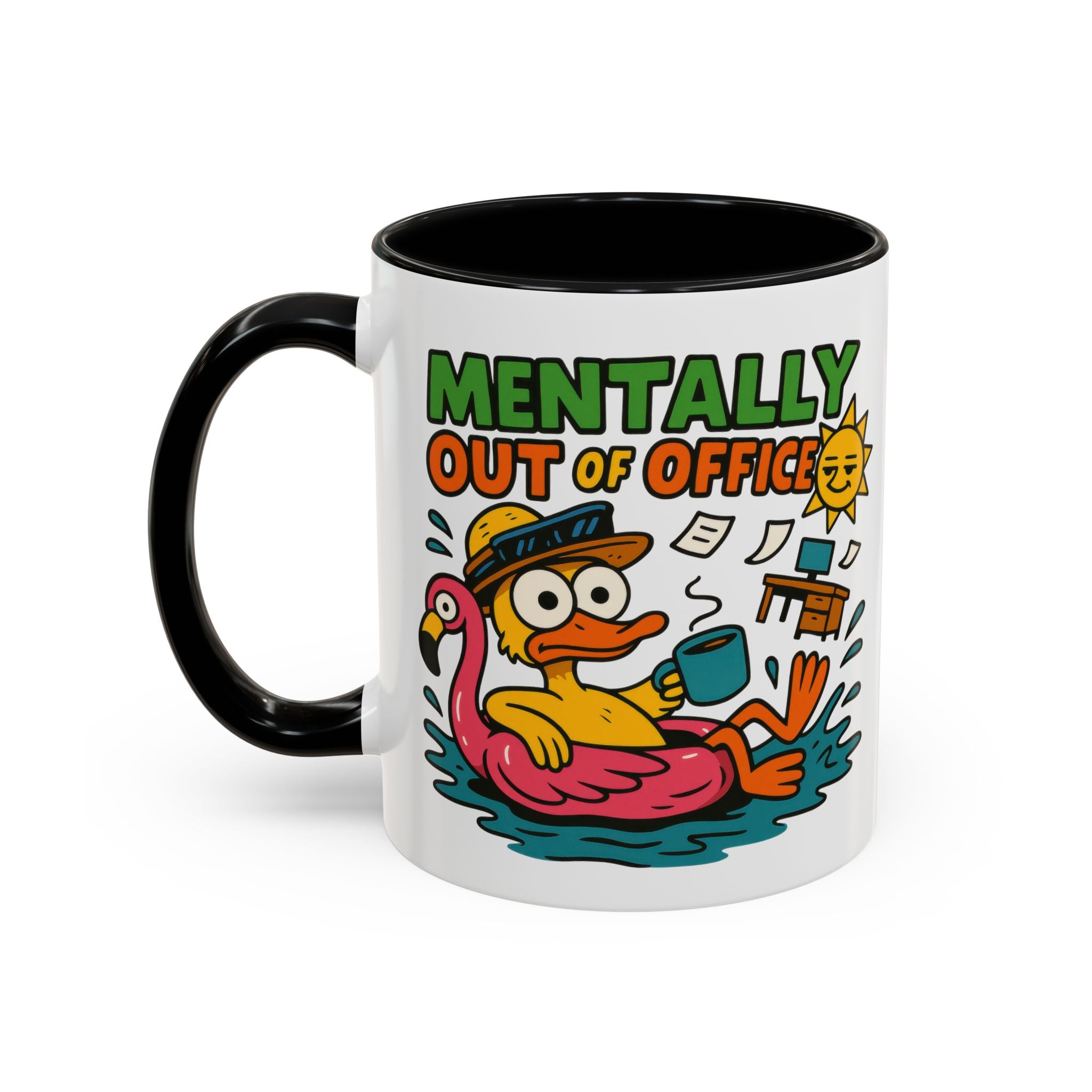 Fun Summer Coffee Mug, Quirky Gift for Beach Lovers, Office Humor Mug, Relaxation, Vacation, Cute Animal Design