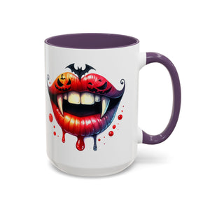 Halloween Vampire Coffee Mug, Spooky Drinkware, Goth Kitchen Decor, Pumpkin Mug, Horror Lover Gift