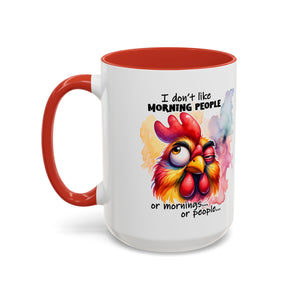 Funny Morning Coffee Mug, Rooster Mug, Gift for Coffee Lovers, Morning People, Humor Mug for Friends