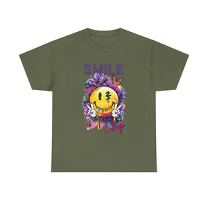 Smile Floral Graphic Tee unisex cotton tee gothic