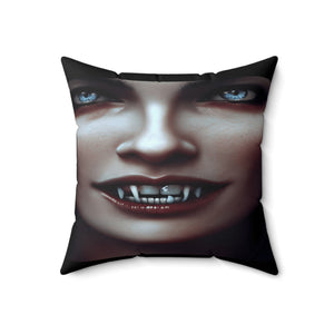 Vampire ready for a feeding dark fantasy Spun Polyester Square Pillow