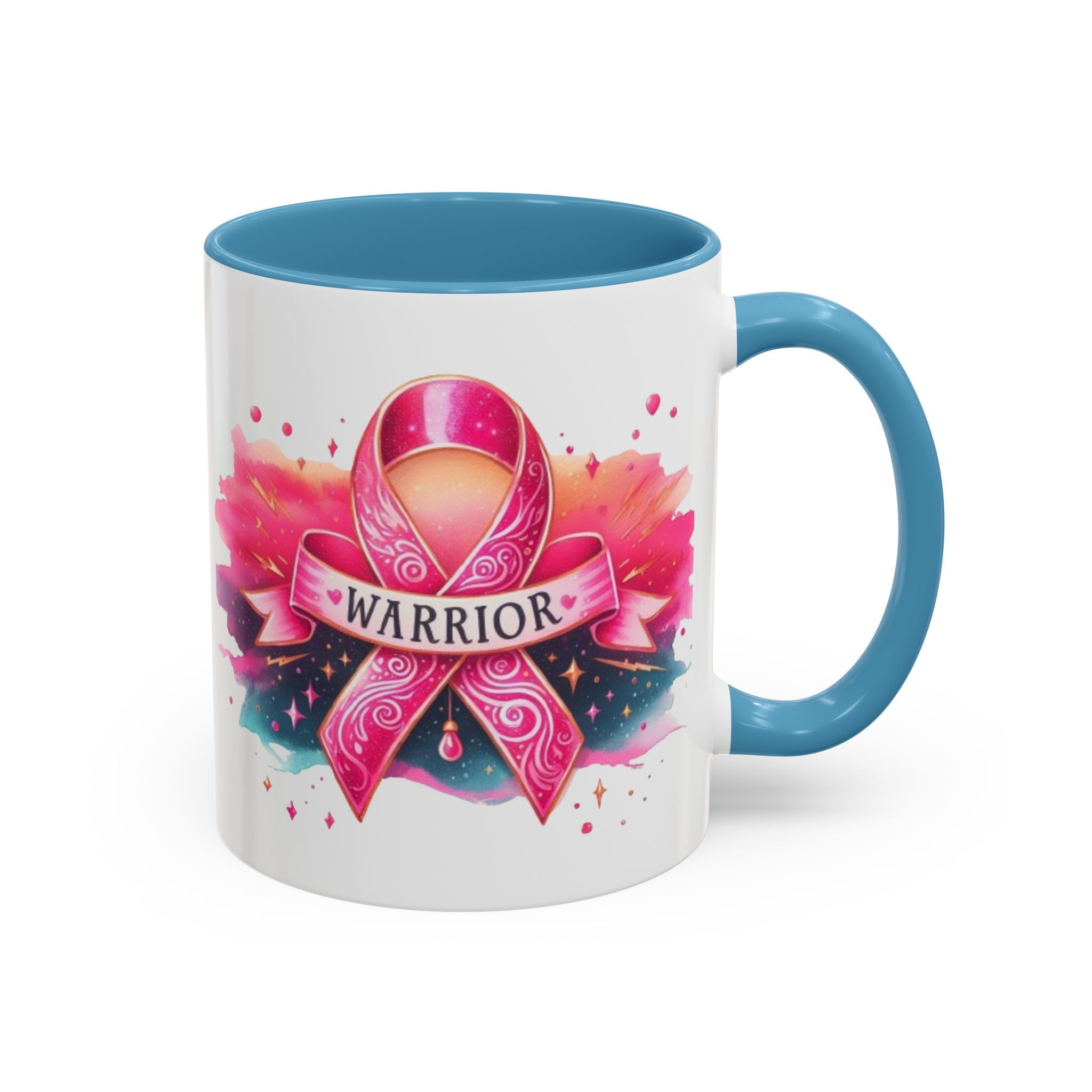 Pink Ribbon Warrior Coffee Mug, Support Breast Cancer Awareness Gift, Inspirational Mug, Cancer Survivor Merchandise, 11oz 15oz Mug