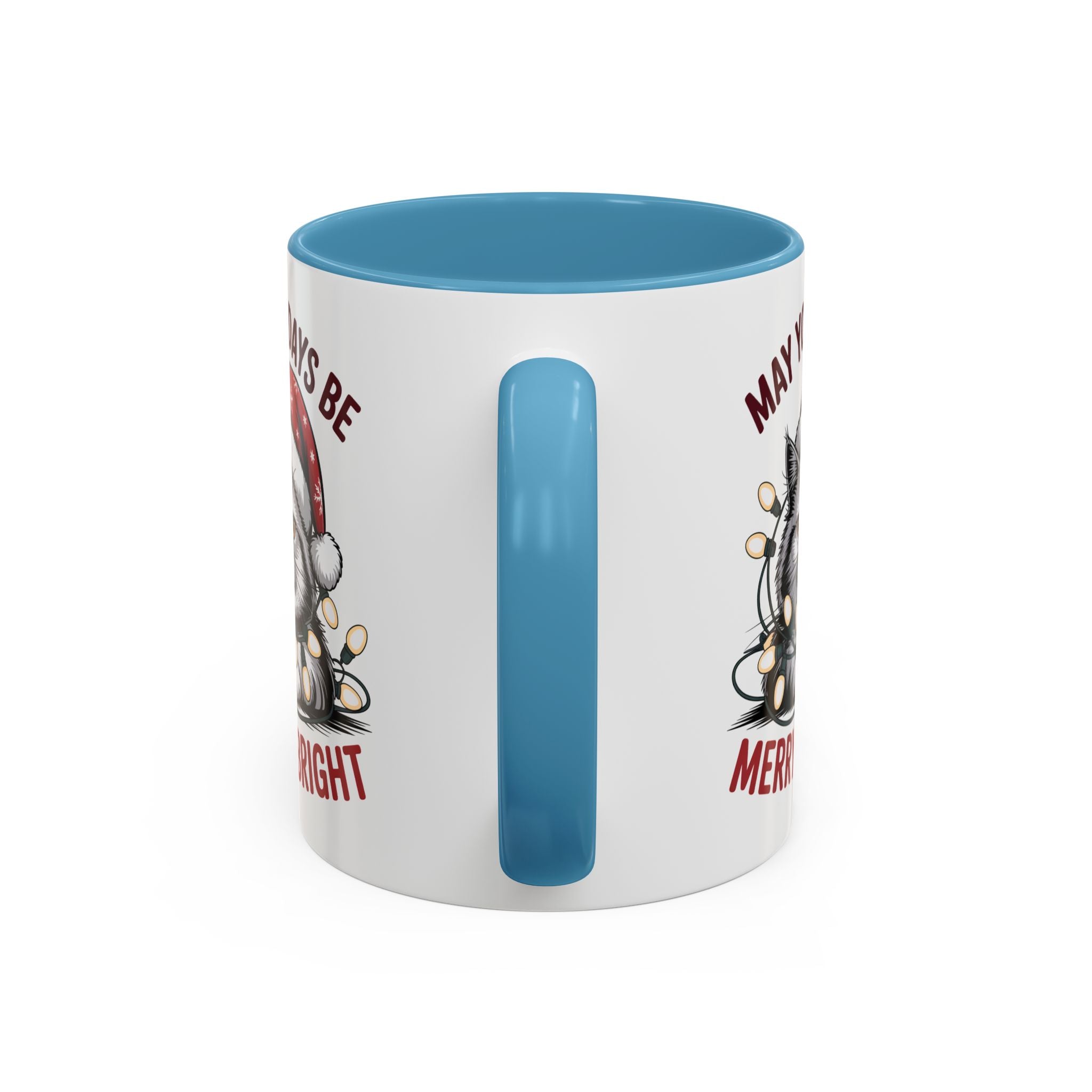 Funny Holiday Cat Mug - "May Your Days Be Merry & Bright"