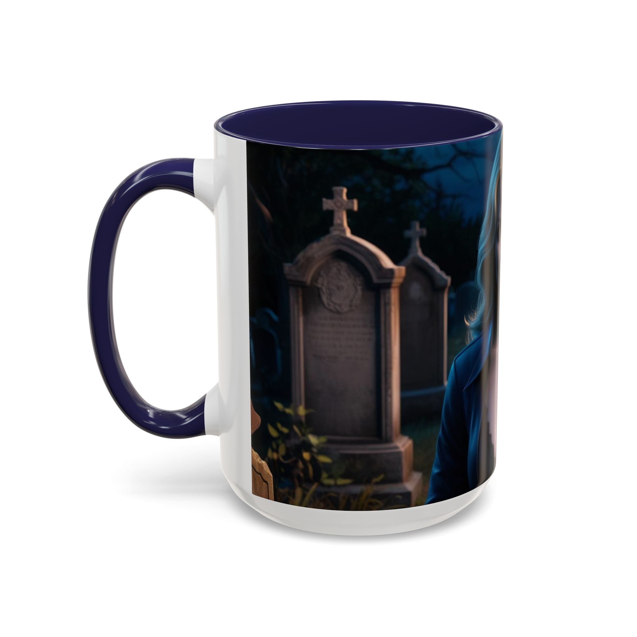 Vampire Beauty Coffee Mug – Gothic Graveyard Accent Mug fantasy horror