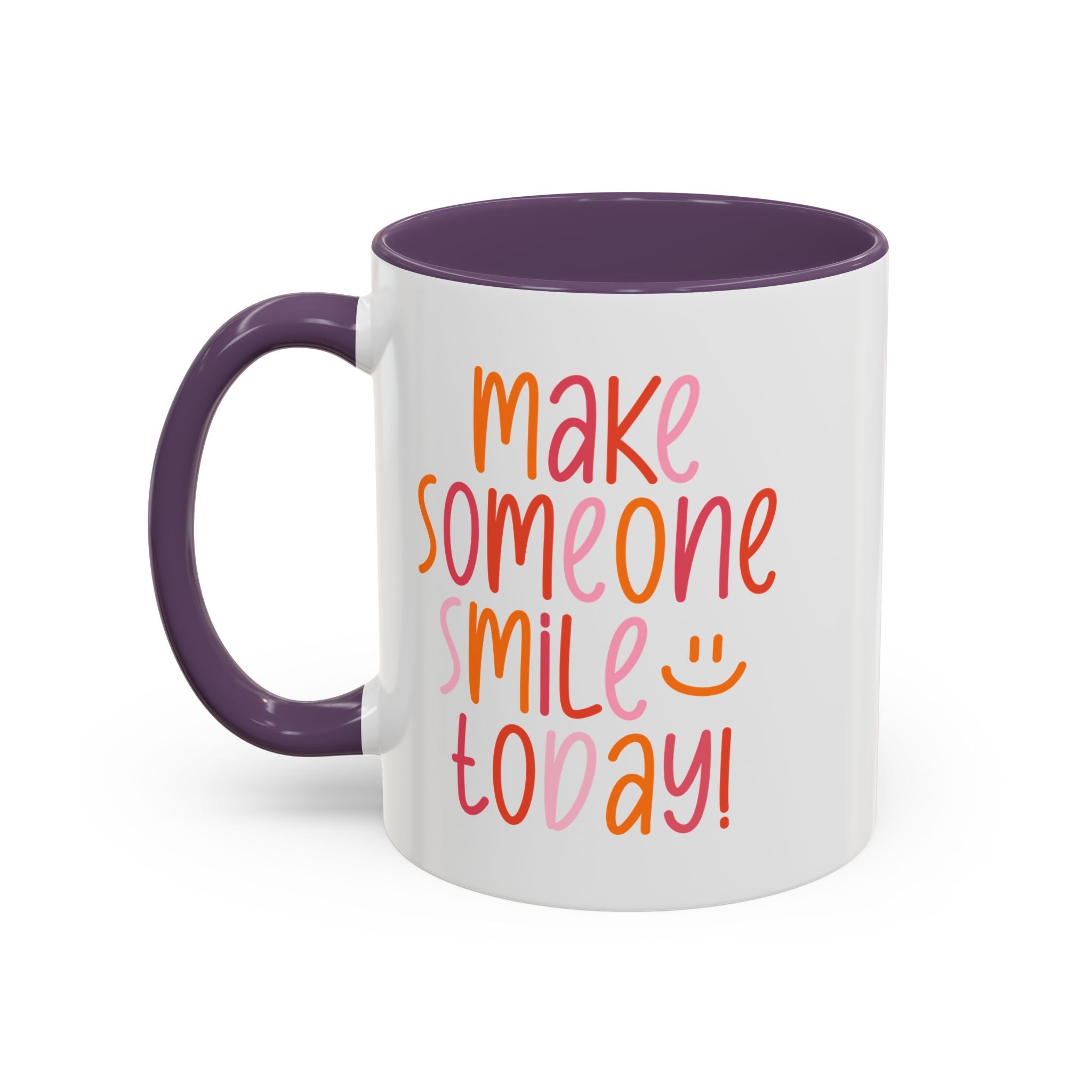 Motivational Coffee Mug - Make Someone Smile Today! - Gift for Friend, Inspirational, Cute Coffee Cup, Office Mug, Cheerful Drinkware