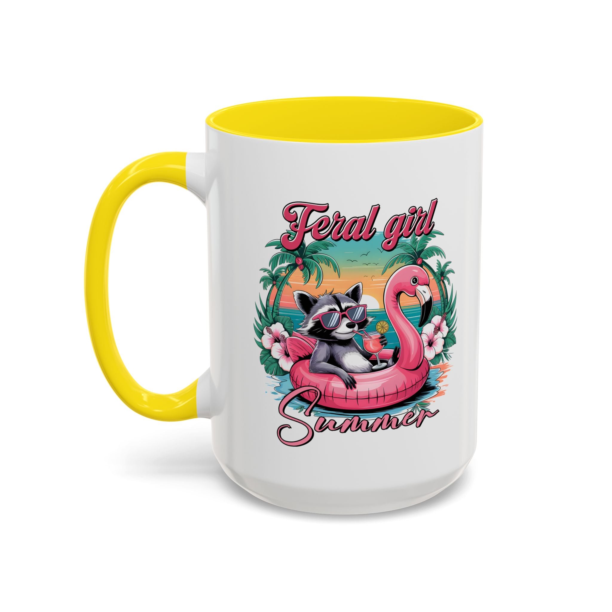 Feral Girl Summer Coffee Mug - Accent Design for Animal Lovers