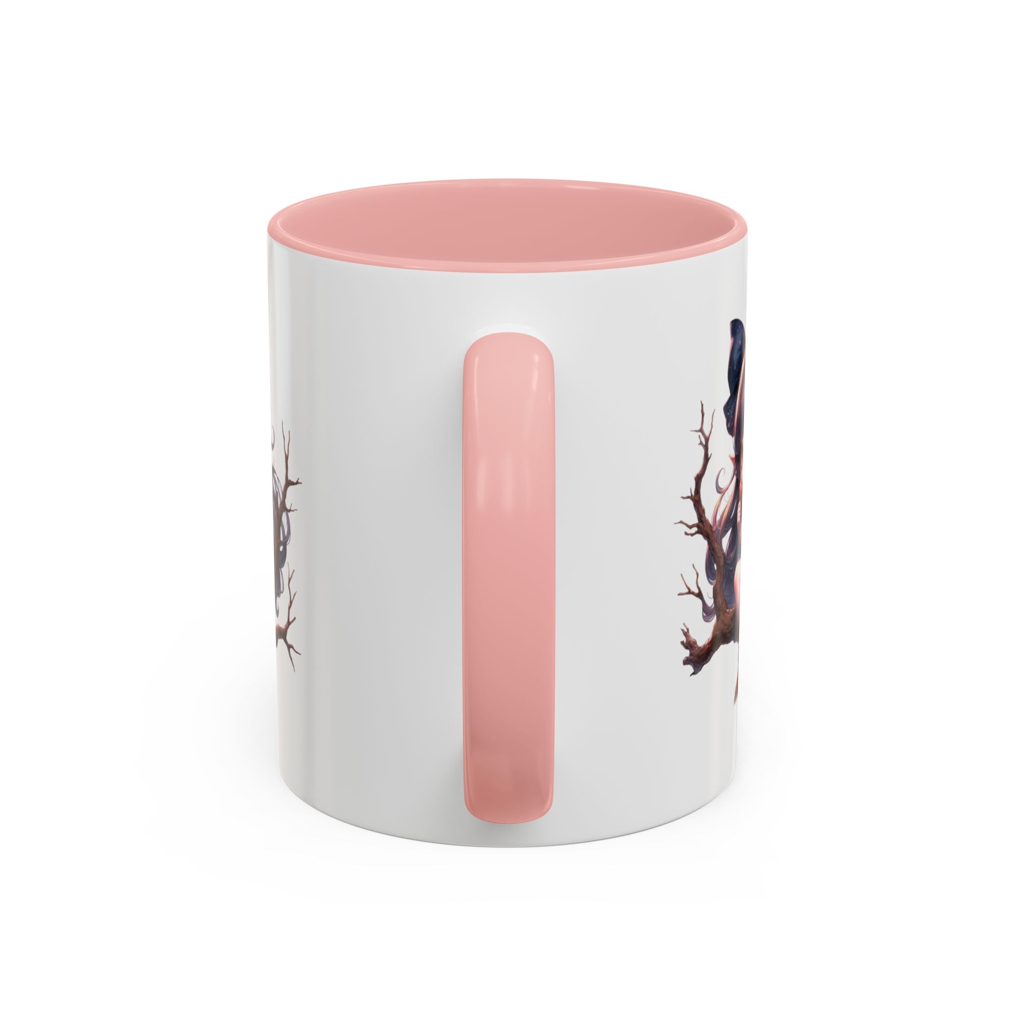 gothic vampire girl in tree horror art Accent Coffee Mug (11, 15oz) png16