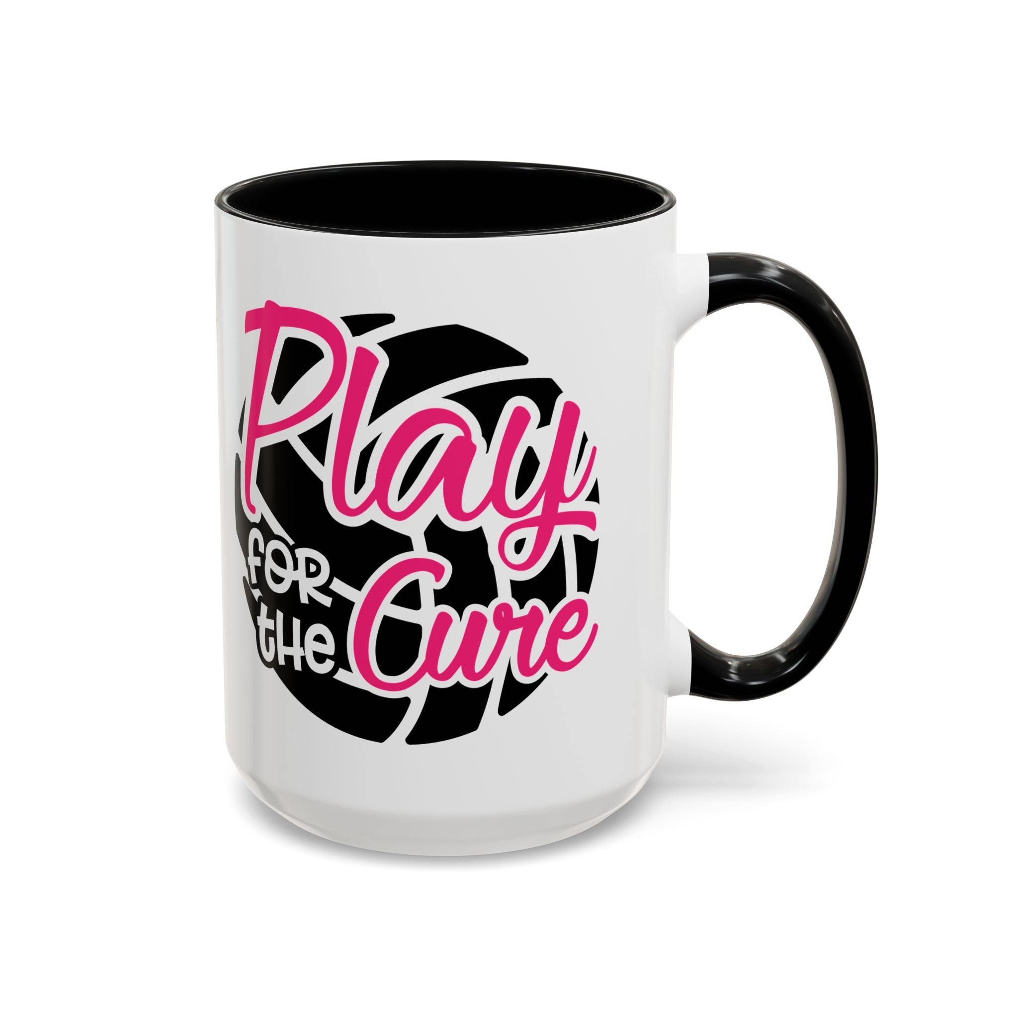 Volleyball  Coffee Mug, Play for the Cure Cup, Sports Gift , Athletes, Cancer Awareness, Inspirational Mug