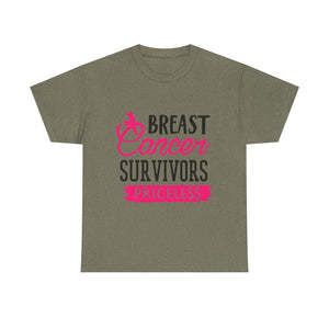 Breast Cancer Survivor Tee, Inspirational Shirt, Unisex Heavy Cotton Tee, Support Breast Cancer Awareness, Gift for Survivors