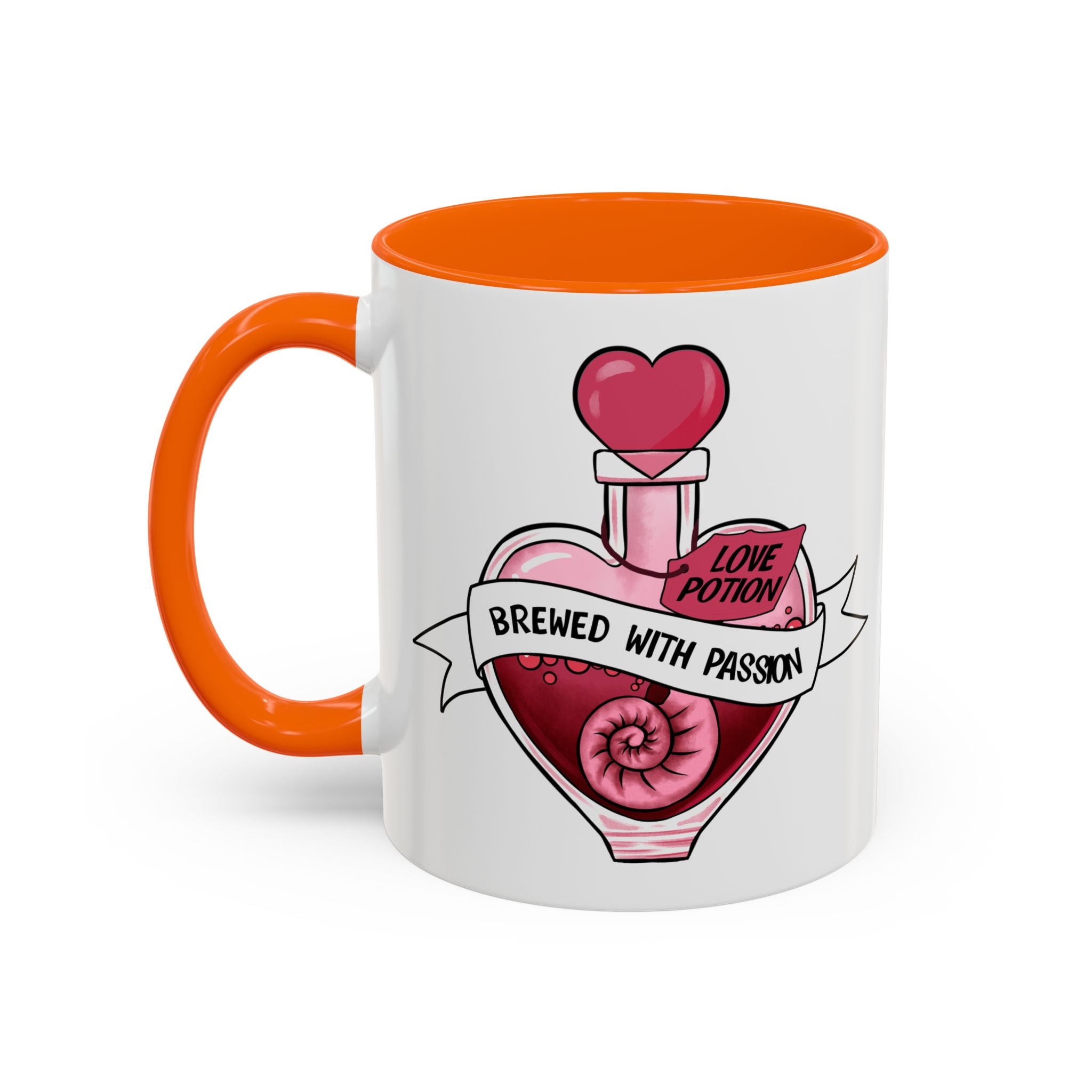 Coffee Mug - 'Brewed With Passion' Love Potion Accent Mug (11/15oz) anti valentine