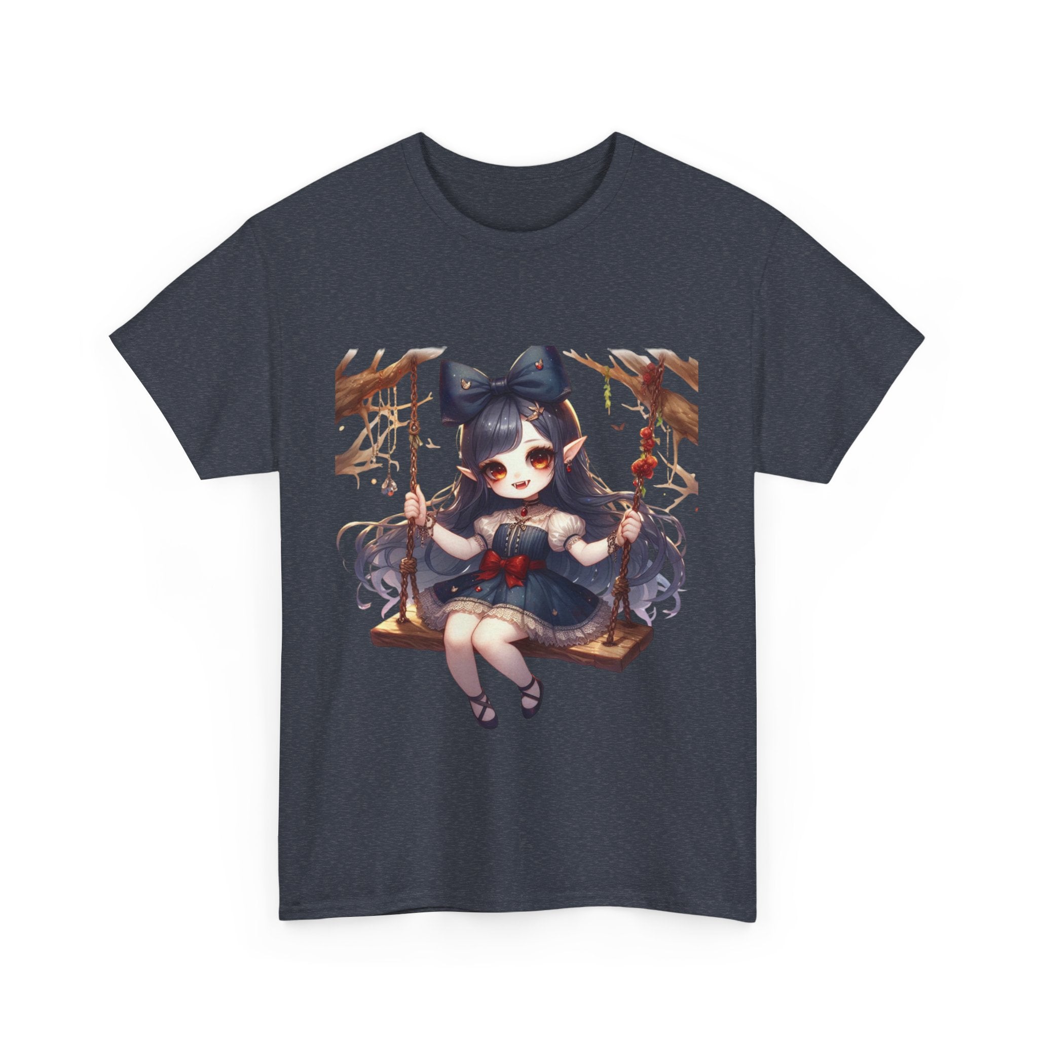 vampire girl on a swing horror Unisex Heavy Cotton Tee men women halloween #23