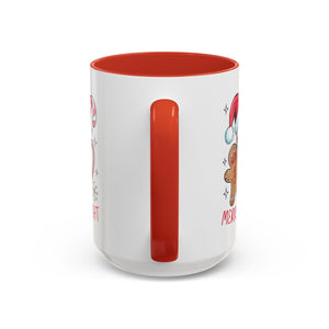 Festive Gingerbread Coffee Mug, Christmas Gift, Holiday Coffee Cup, Merry & Bright Mug, Winter Mug, Hot Chocolate Holder
