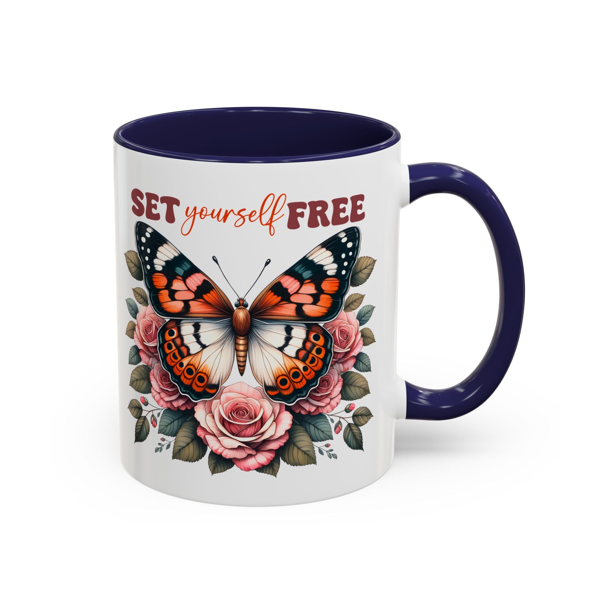 Butterfly Inspiring Coffee Mug - Set Yourself Free positive vibe mental health freedom