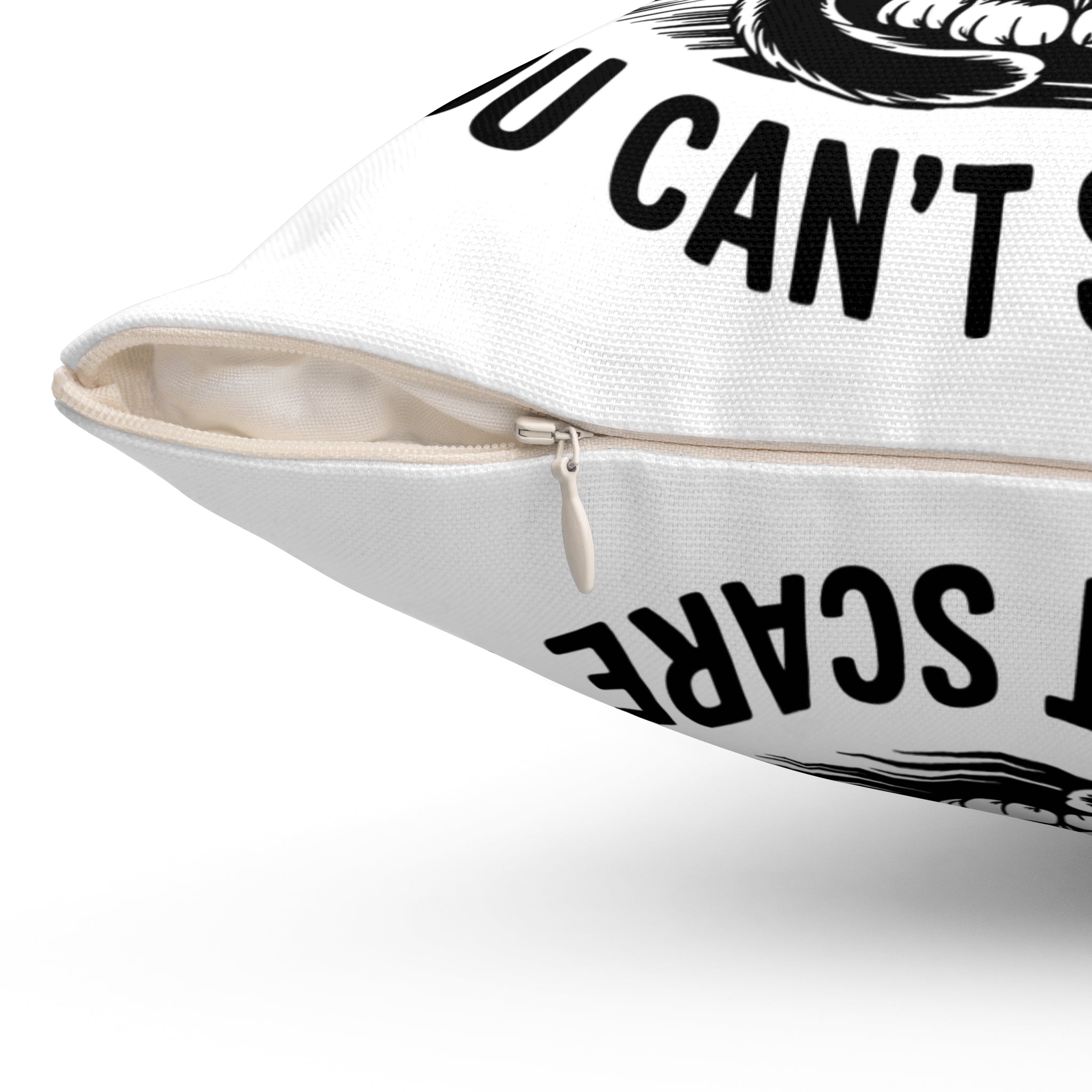 Cat Mom Social Club Halloween Pillow — "You Can't Scare Me" Decorative Throw Pillow