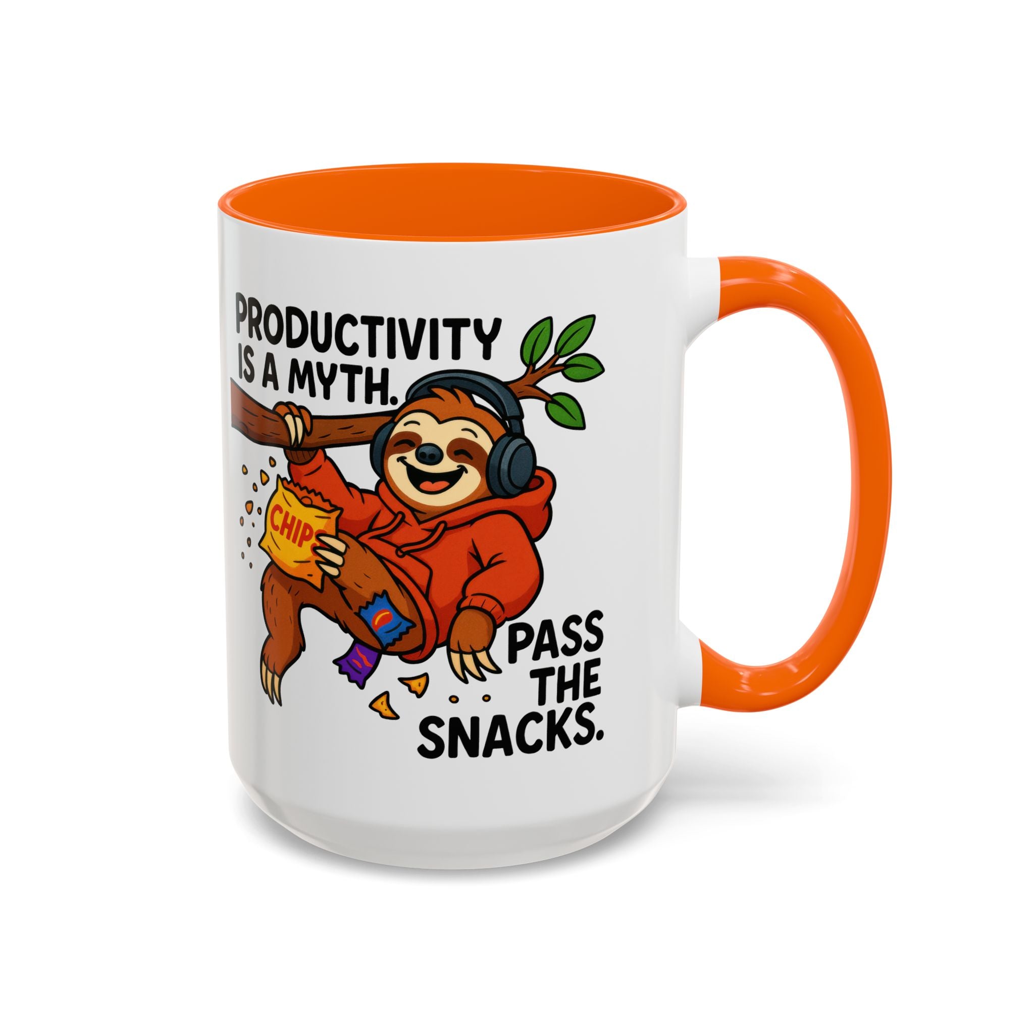 Funny Sloth Coffee Mug, Humor Mug Gift, Productivity Myth Mug, Cute Sloth Cup, Quirky Office Mug