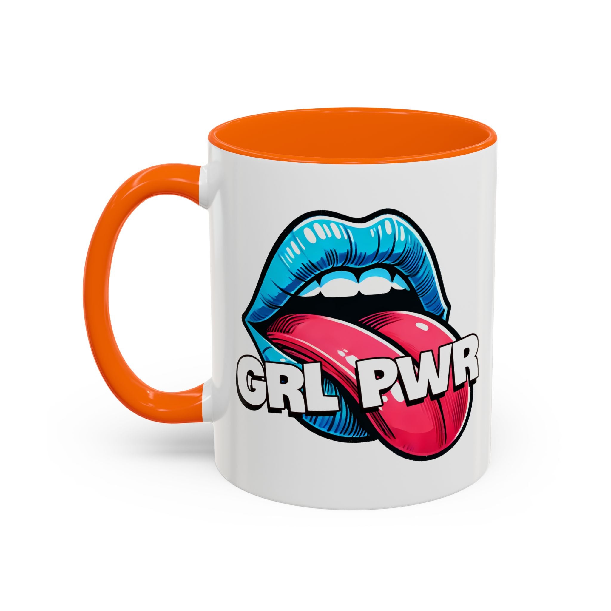 GRL PWR Accent Coffee Mug - Bold Fun Design for Empowerment, Great Gift for Friends, Coffee Lovers, Birthdays, and Celebrations