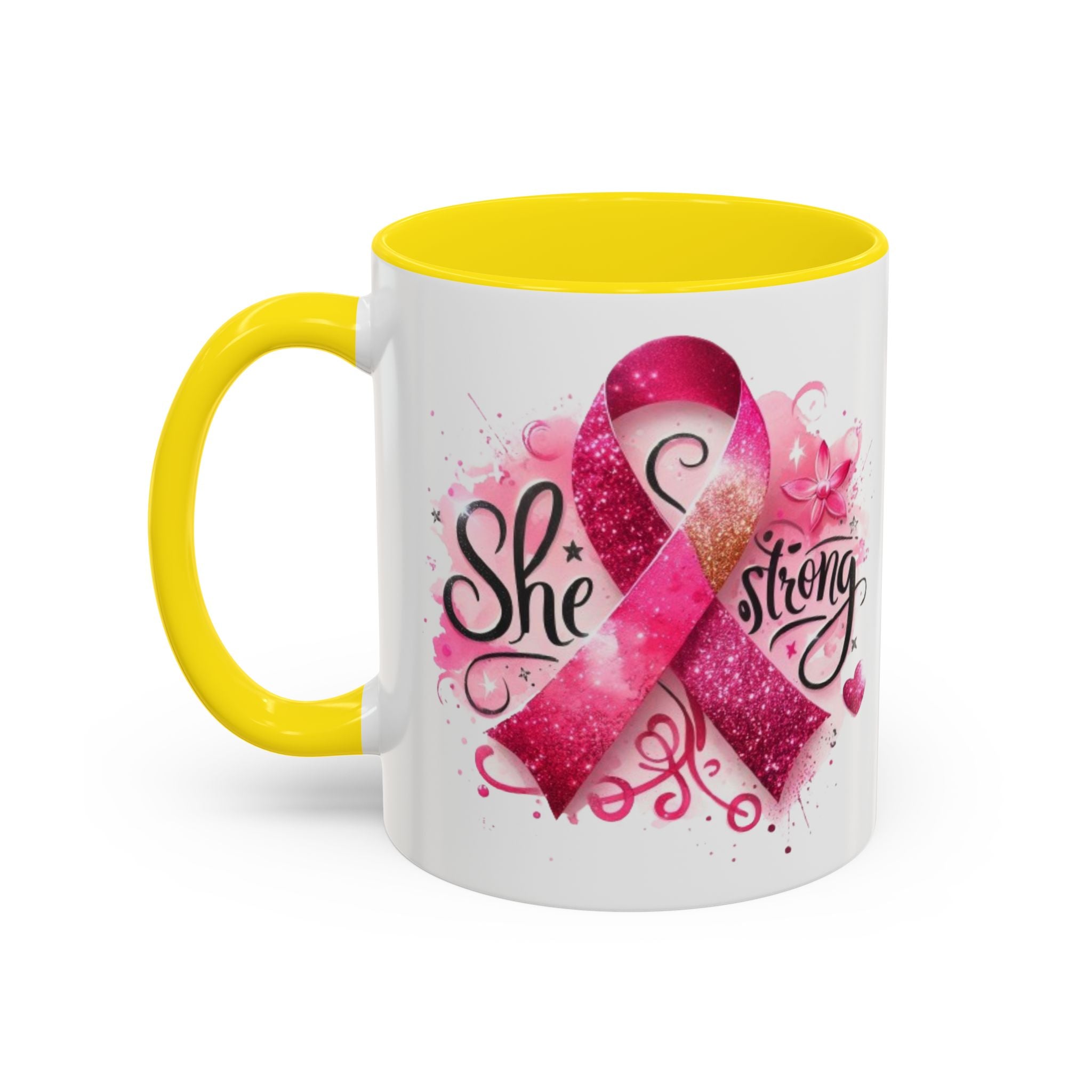 Empowering Pink Ribbon Coffee Mug - Gift for Survivors, Breast Cancer Awareness, Motivational Mug, Inspirational Drinkware, Self-Care Gift
