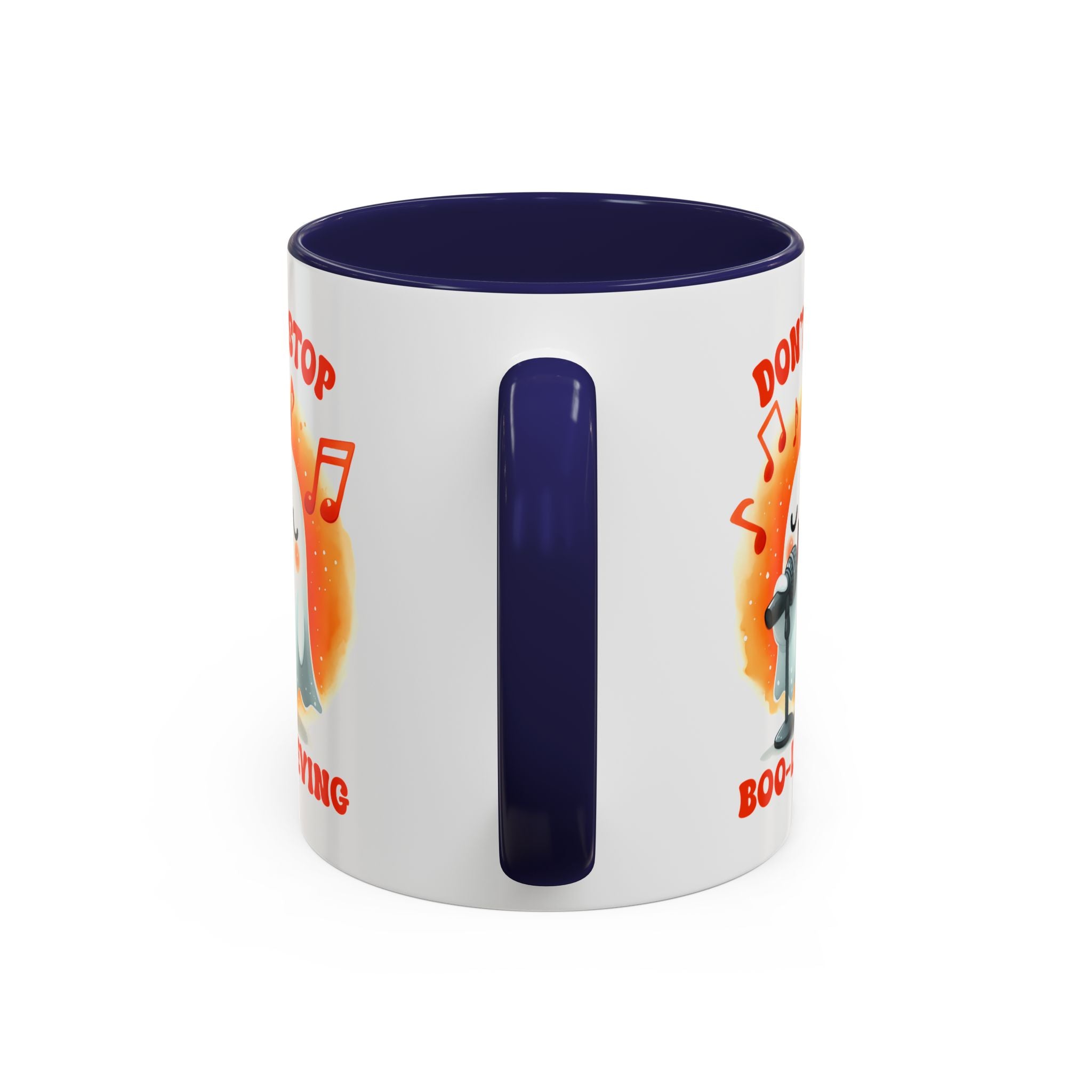 Ghost Coffee Mug, Perfect for Halloween, Fun Gift for Kids & Adults, Don't Stop Boo-lieving Mug, Caffeinated Spirits