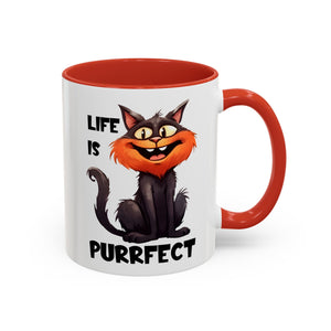 Purrfect Cat Accent Coffee Mug, Cat Lover Gift, Funny Drinkware, Cute Kitchen Accessory, Pet Owner Mug, Unique Gift Idea