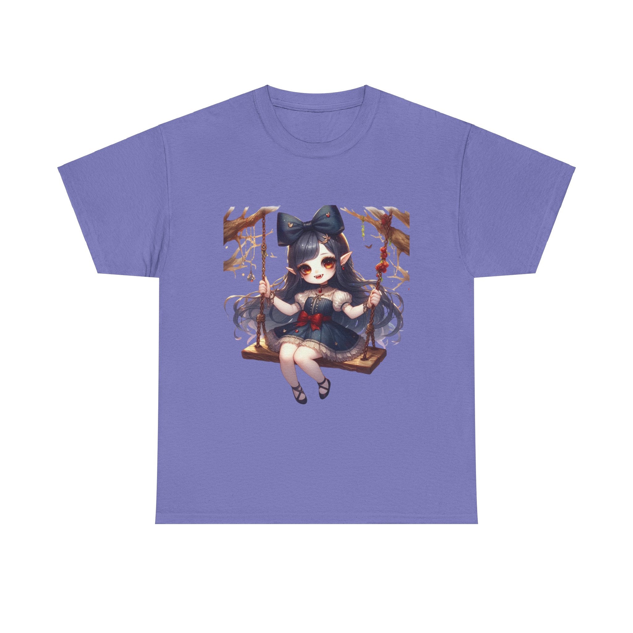 vampire girl on a swing horror Unisex Heavy Cotton Tee men women halloween #23