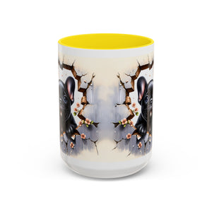 Cute French Bulldog Accent Coffee Mug, Pet Lover Gift, Dog Lover Mug, Home Office Coffee Cup, Unique Animal Print Mug