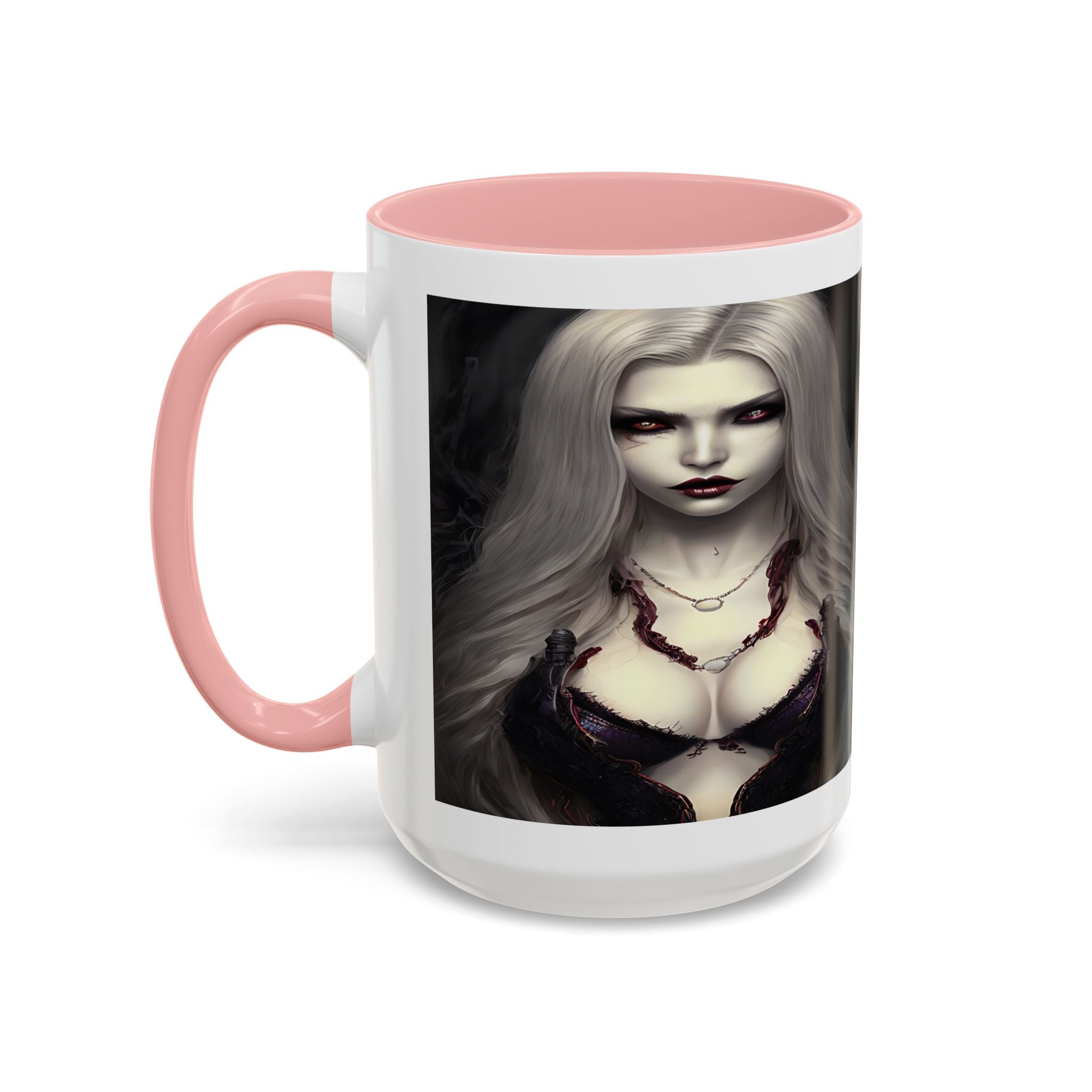 sexy busty woman vampire Gothic Fantasy Coffee Mug - 11oz & 15oz horror art