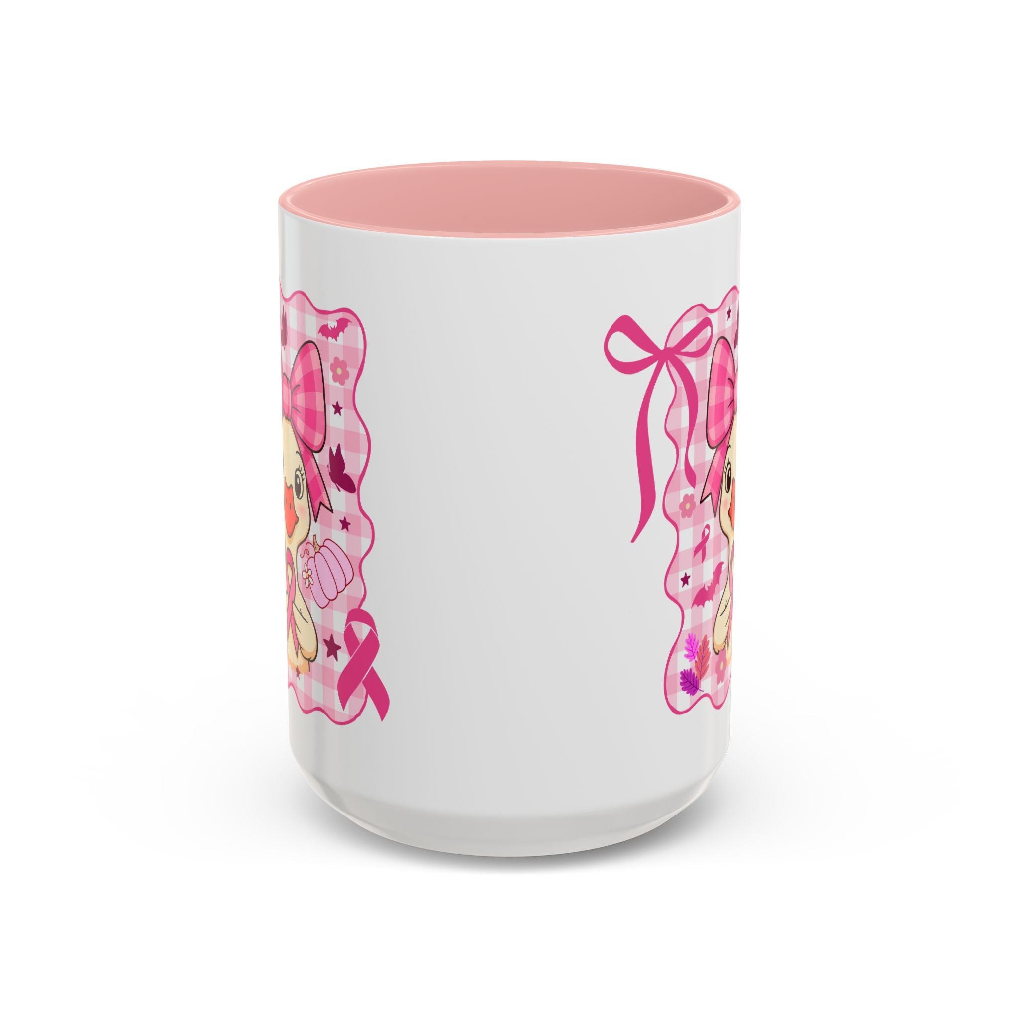 Pink Ribbon Duck Coffee Mug for Breast Cancer Awareness, Cute Gift for Her, Supportive Breast Cancer Mug, Unique Coffee Cup, Holiday Present