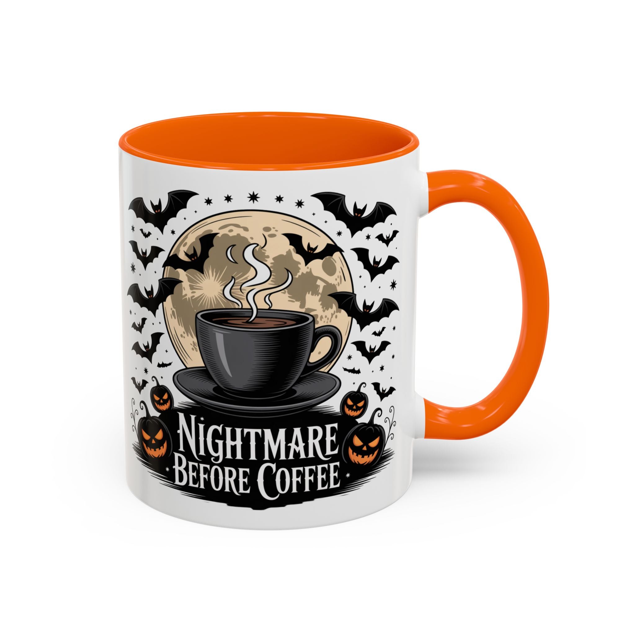 Halloween-Themed Coffee Mug: Nightmare Before Coffee funny art