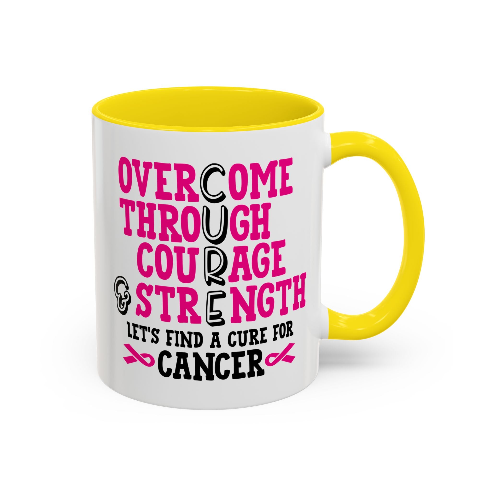 Inspirational Coffee Mug for Cancer Awareness, Gift for Supporters, Fundraising Mug for Breast Cancer, Motivational, 11oz, 15oz