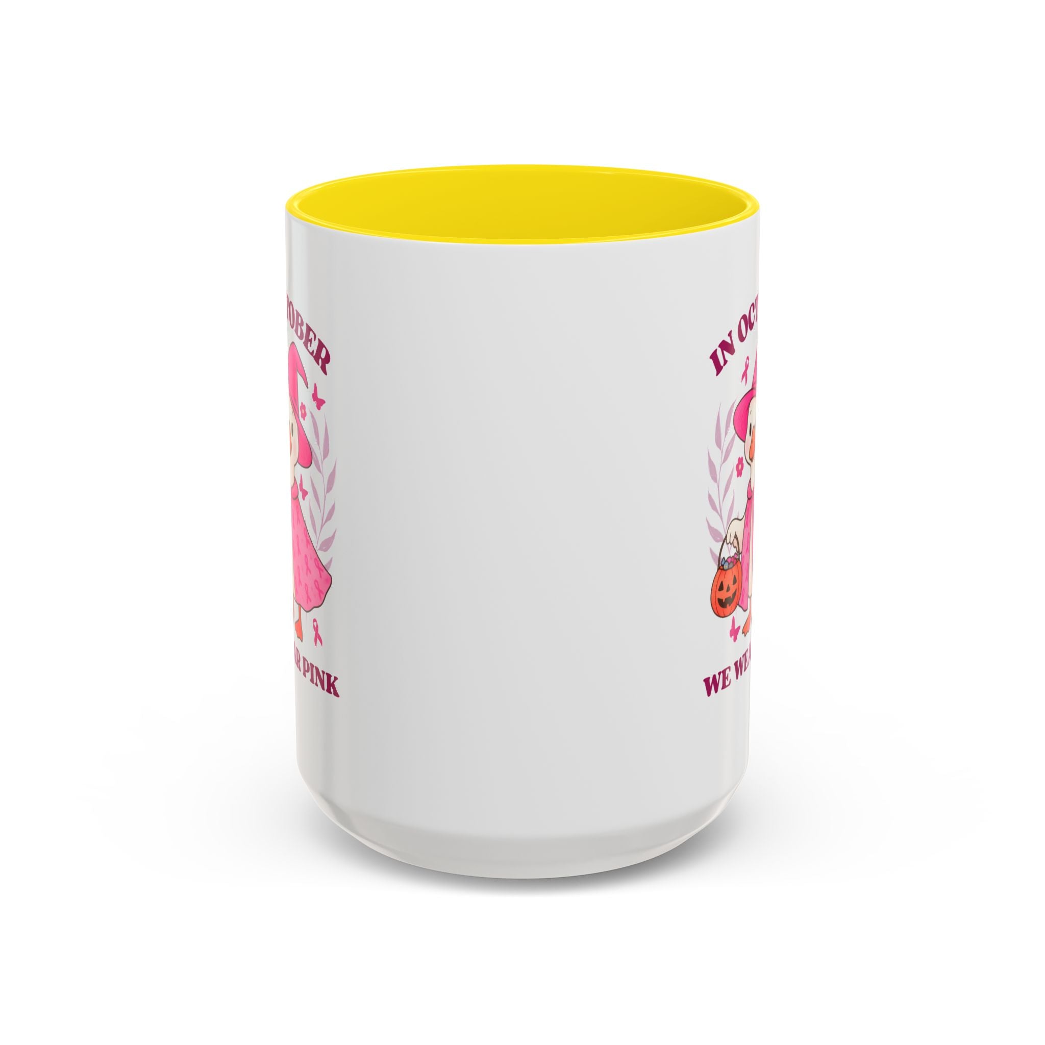 Halloween Breast Cancer Awareness Coffee Mug | October 2023 Gift, Pink Ribbon Mug, Spooky Coffee Cup, Cute Duck Mug, Fall Decor