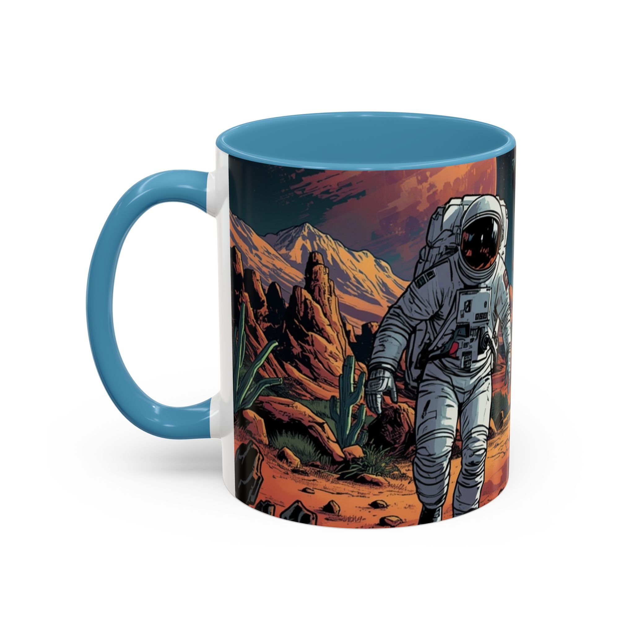 spacemen and aliens on planet Astronaut Adventure Coffee Mug - 11oz & 15oz