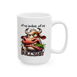 Funny Cow coffee Mug - Not My Bull, Unique Gift for Animal Lovers, Coffee Cup for Birthdays, Housewarming, Farmhouse Kitchen Decor