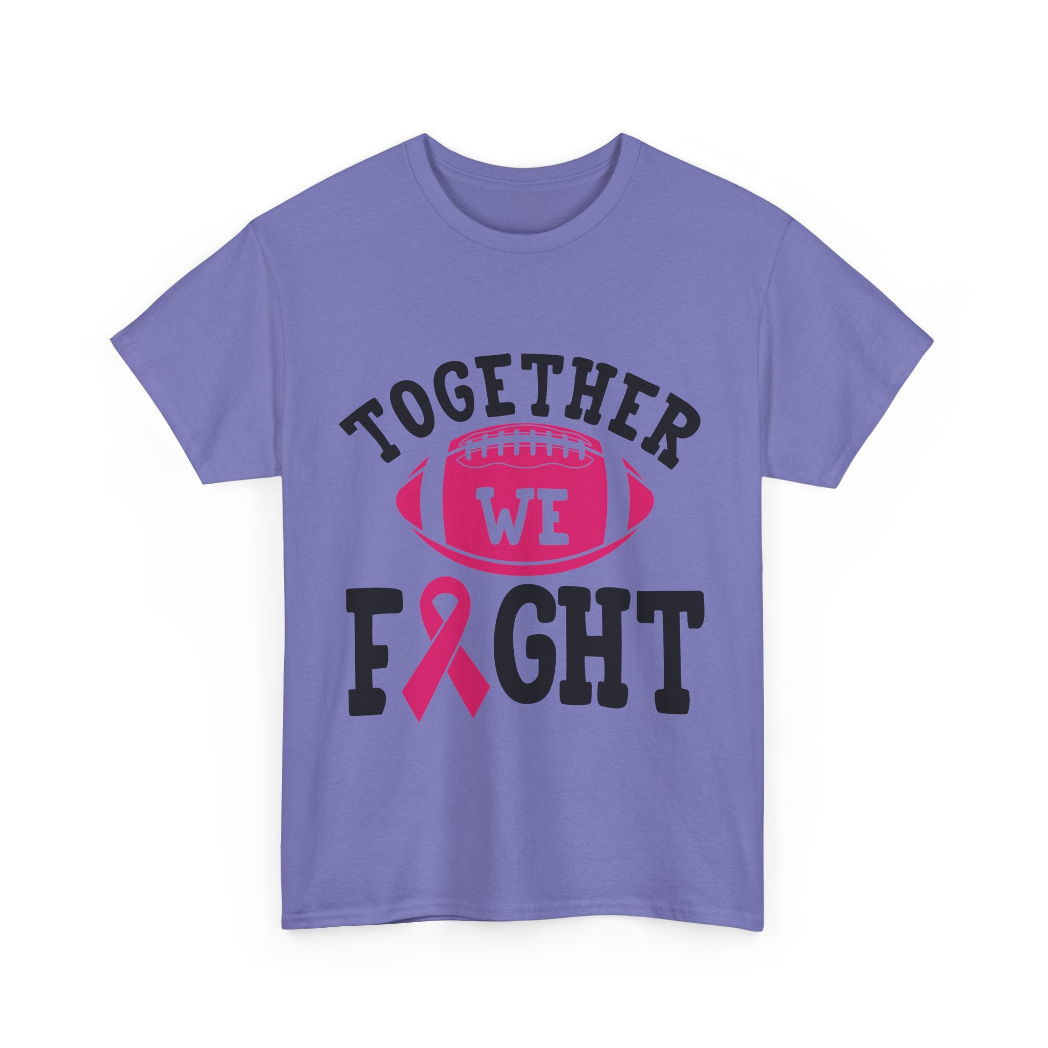 Together We Fight Football Tee, Awareness T-Shirt, Breast Cancer Support Shirt, Unisex Cotton Tee, Game Day Apparel, Gift for Him/Her
