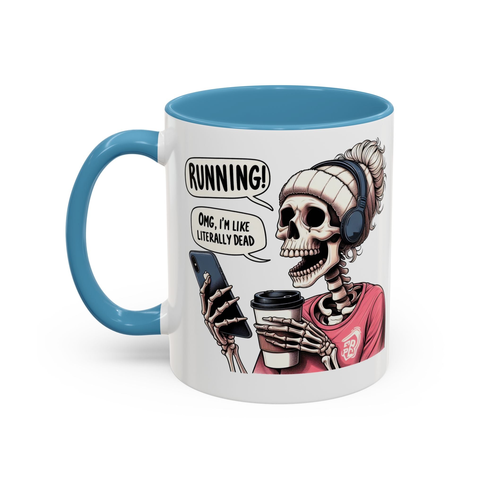 Running Skeleton Coffee Mug - Perfect for Fitness Lovers, Halloween Decor, Gift for Runners, Funny Tea Cup, Workout Enthusiast