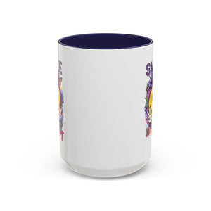 Smile Stay Accent Coffee Mug - Vibrant Floral Design for Positive Vibes