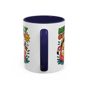 Fun Summer Coffee Mug, Quirky Gift for Beach Lovers, Office Humor Mug, Relaxation, Vacation, Cute Animal Design