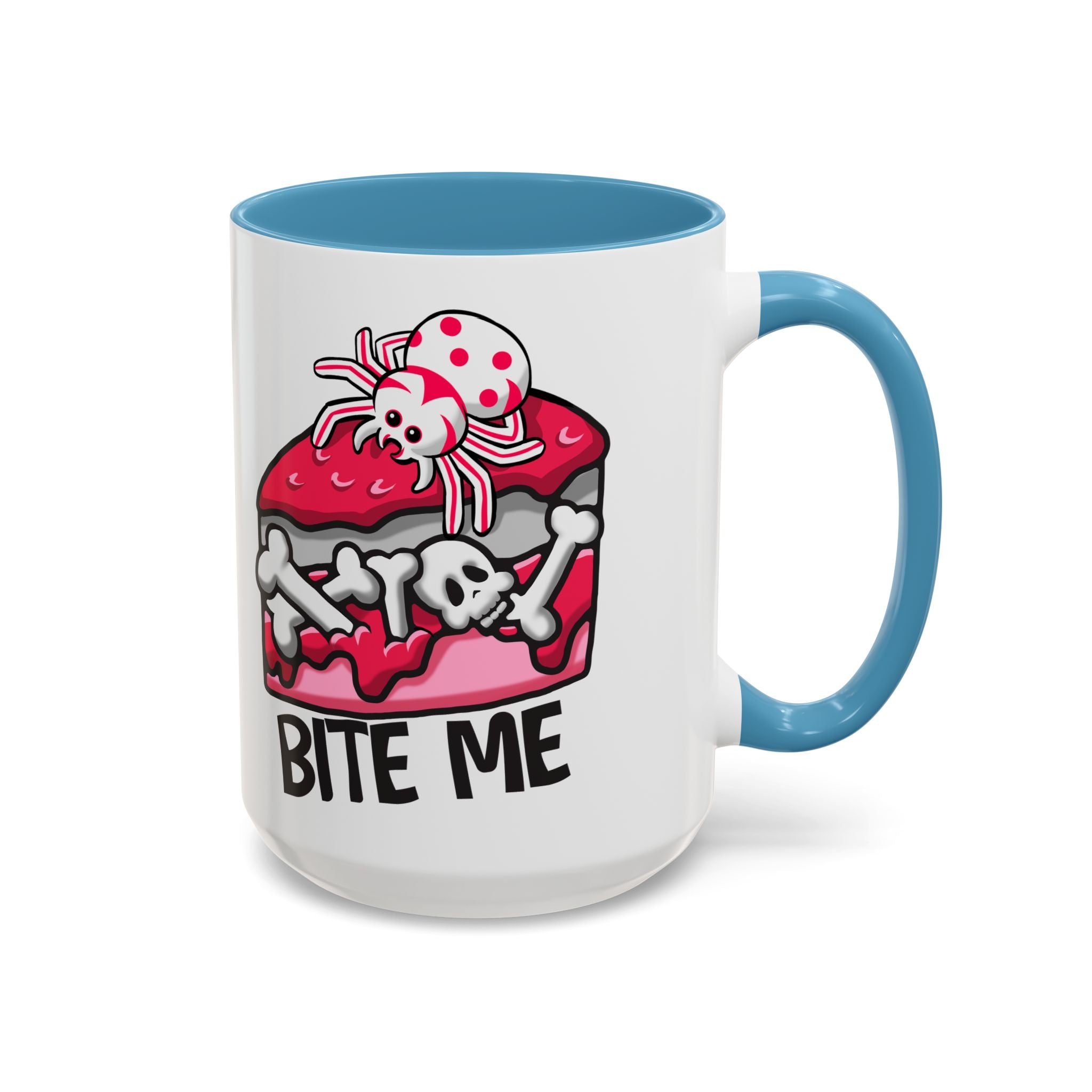 Bite Me Coffee Mug — Cute Creepy Spider Cake Accent Mug anti valentine