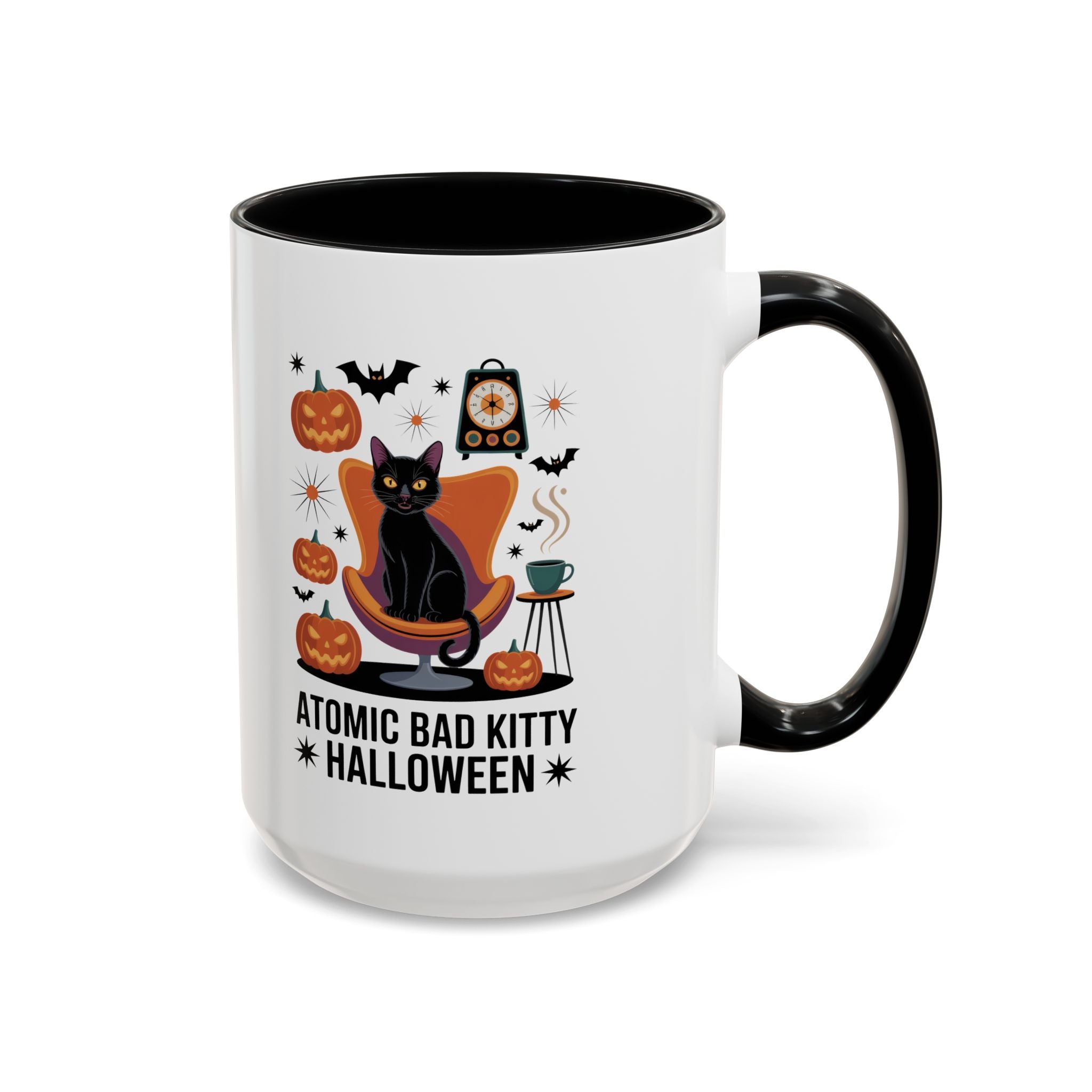 Halloween Themed Coffee Mug – Atomic Bad Kitty Design