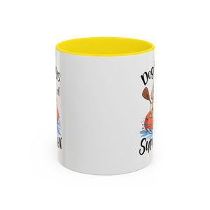 Dog Days of Summer Coffee Mug, Cute Dog Mug, Pet Lover Gift, Summer Vibes, Beach Decor, Fun Pet Cup, Canoeing Dog Design