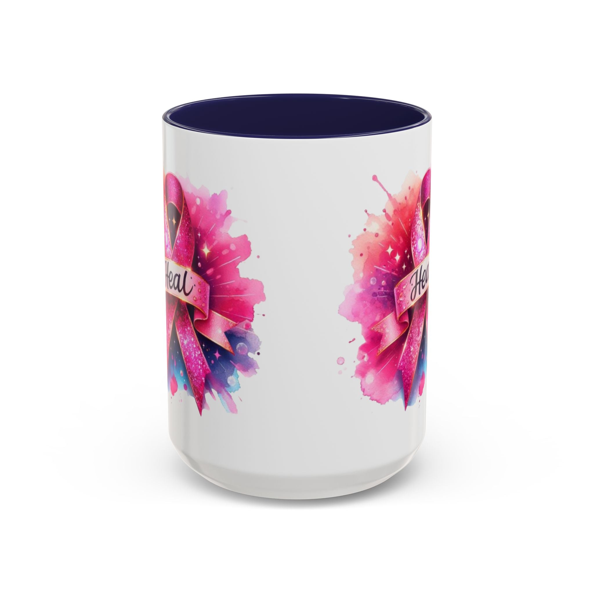 cancer awareness Inspirational Coffee Mug, Healing Ribbon Mug, Gift for Cancer Survivors, Motivational Drinkware, Support