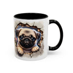 Pug In A Wall Coffee Mug - Cozy Ceramic Cup for Dog Lovers - Cute Pet Gift for Birthdays, Anniversaries, and Holidays