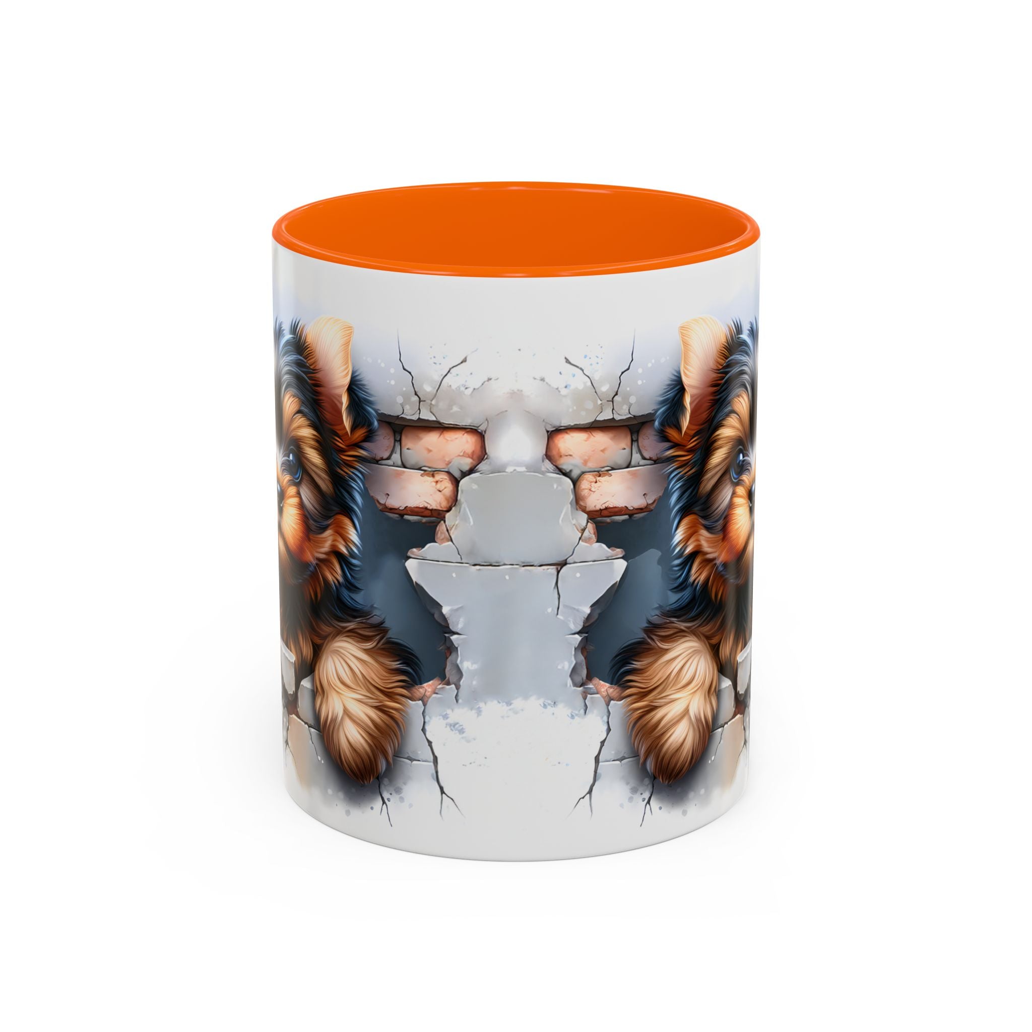 Cute Dog Peeking Coffee Mug, Pet Lover Gift, Yorkshire Terrier Mug, Animal Lover Coffee Cup, Dog-Themed Drinkware, Doggie Mug