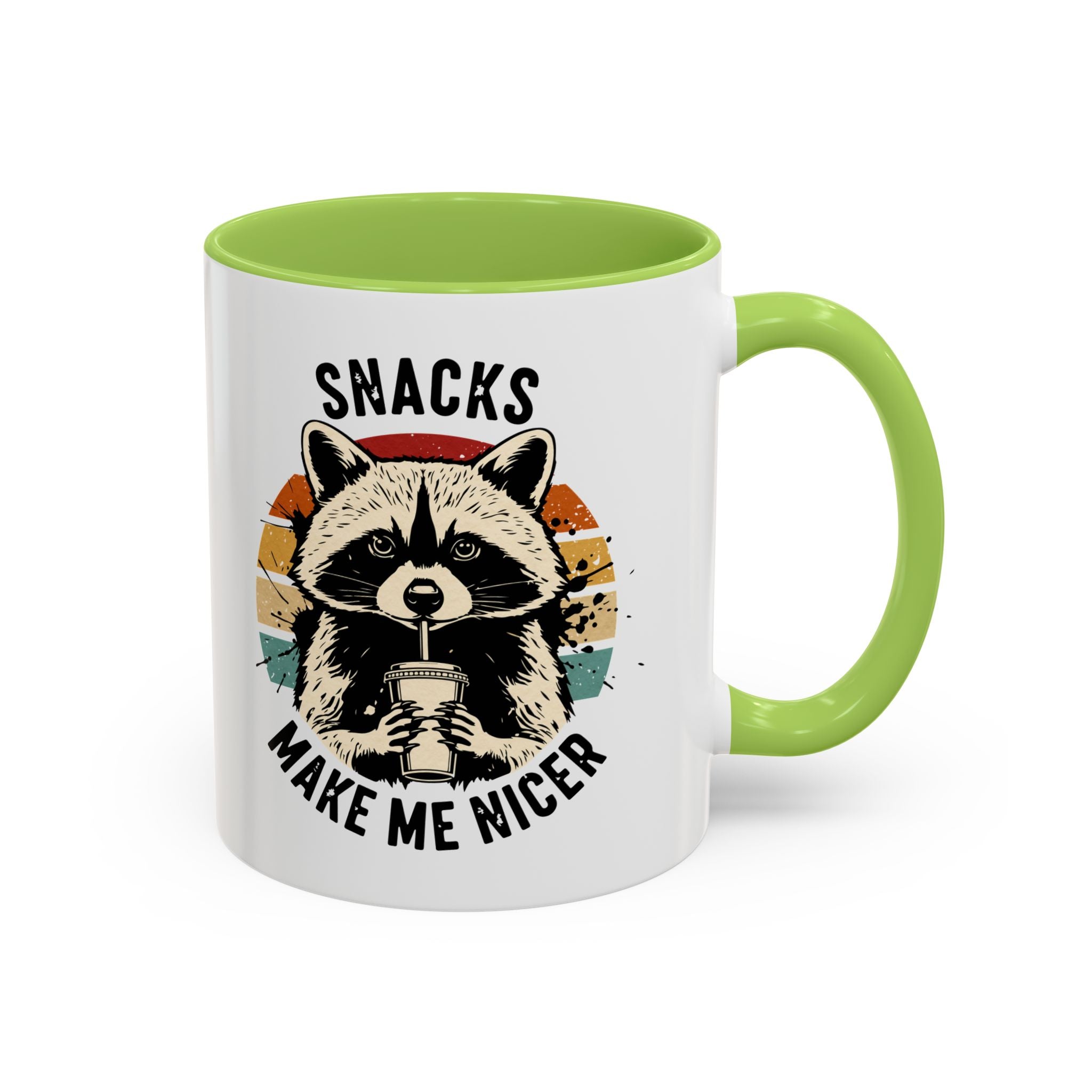 Snacks Make Me Nicer Raccoon Accent Coffee Mug (11/15oz)