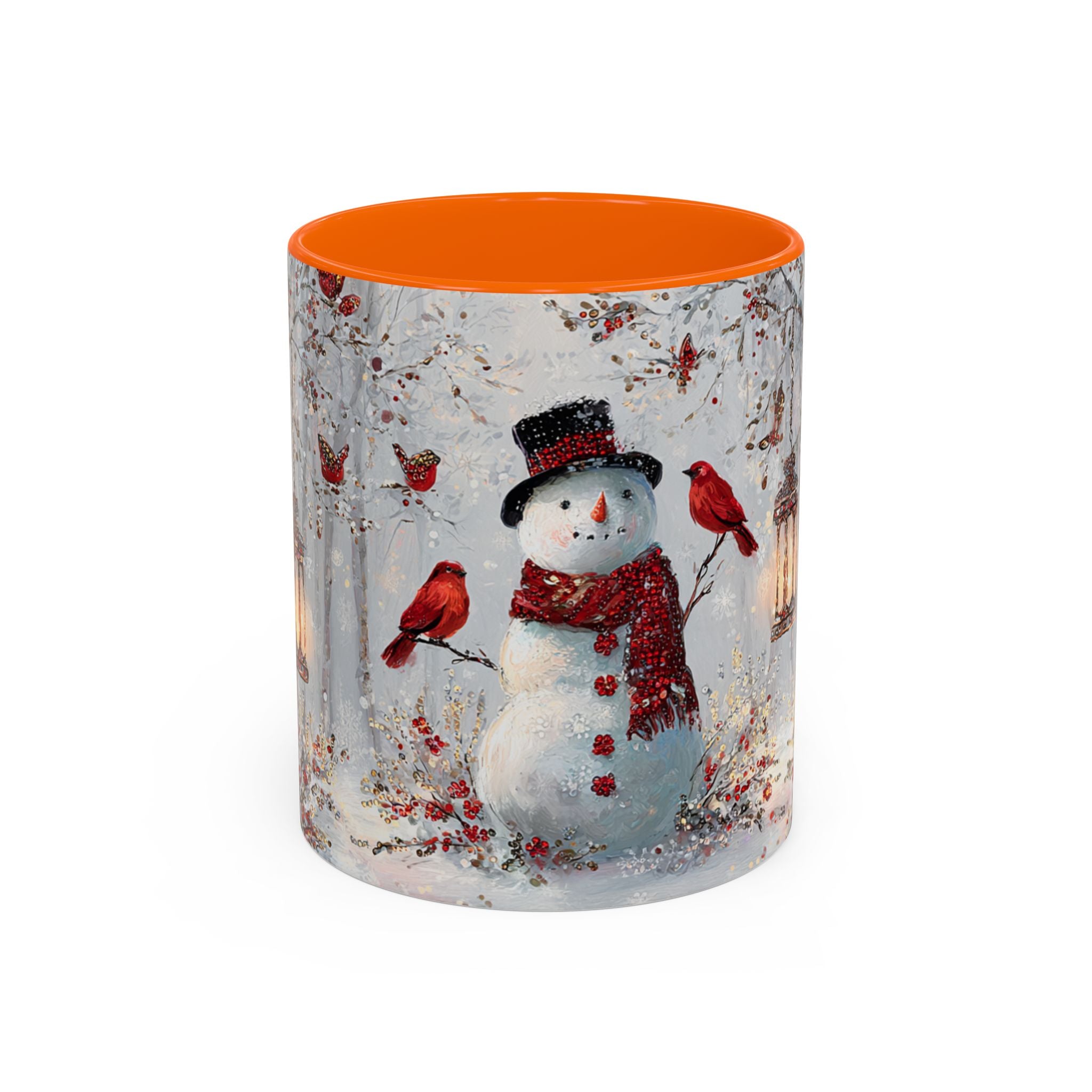 Winter Wonderland Coffee Mug - Snowman & Cardinals Design (11/15oz)