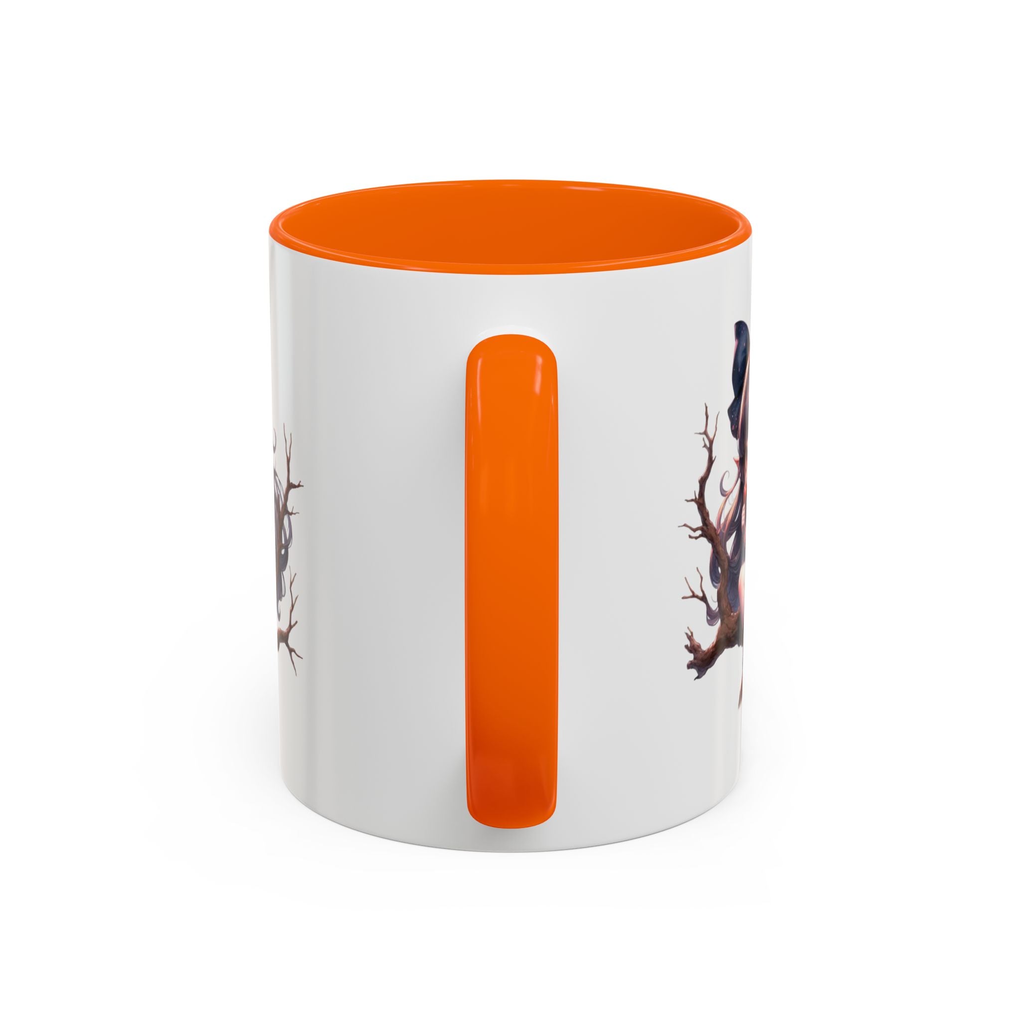 gothic vampire girl in tree horror art Accent Coffee Mug (11, 15oz) png16